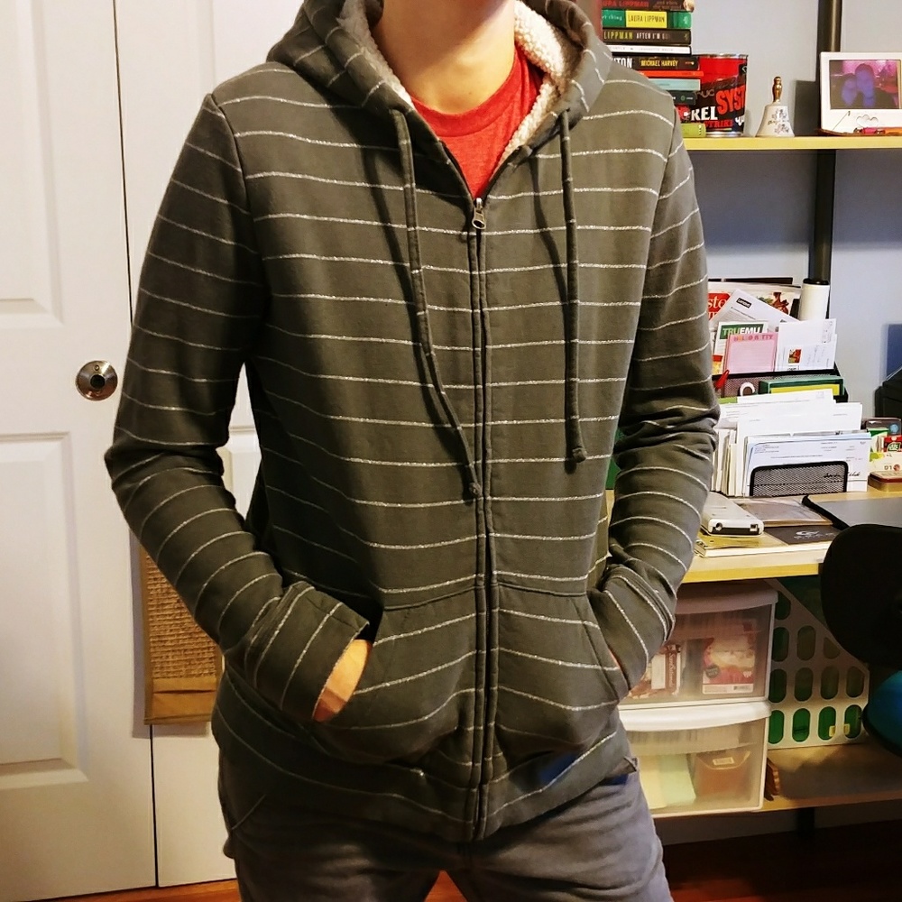 Fur lined zip up hoodie